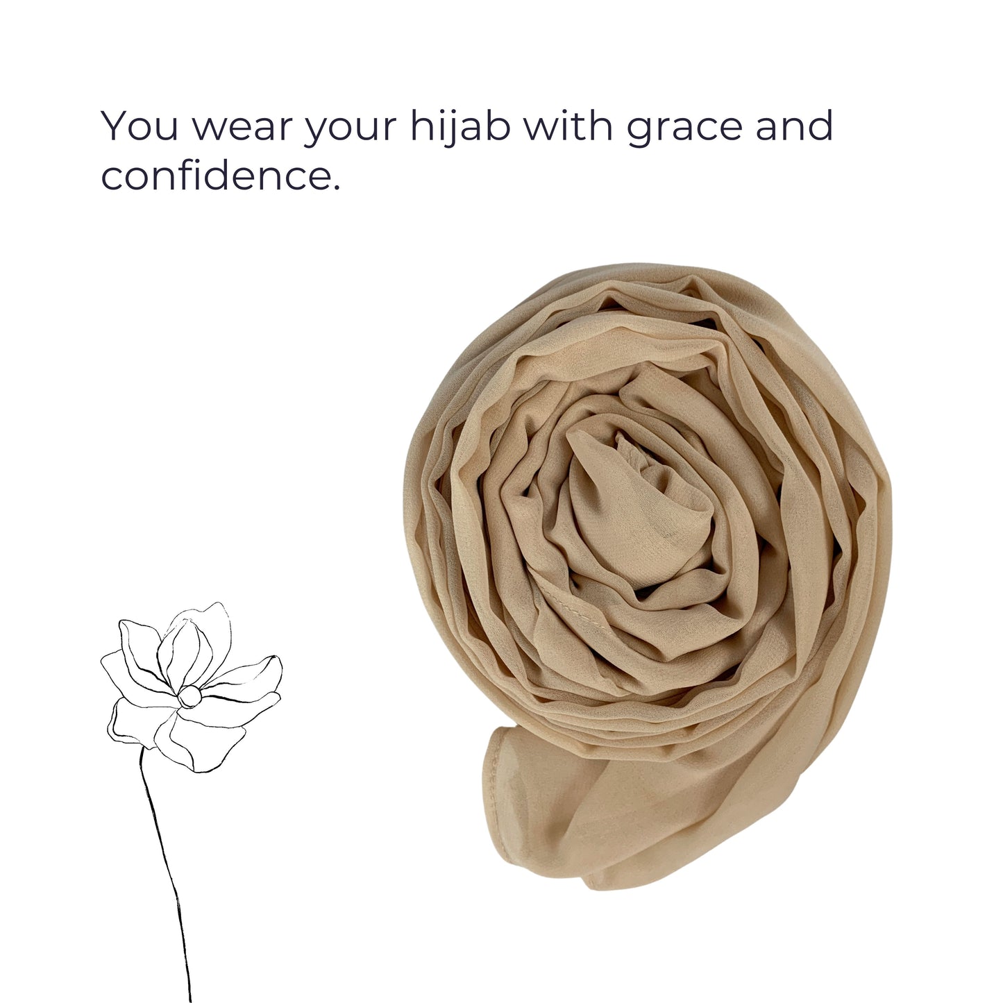 Korean Chiffon Hijab – Desaturated Beige | Soft, Lightweight & Premium Quality