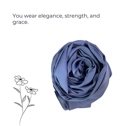 Korean Silk Hijab – Muted Blue | Soft, Lightweight & Premium Quality