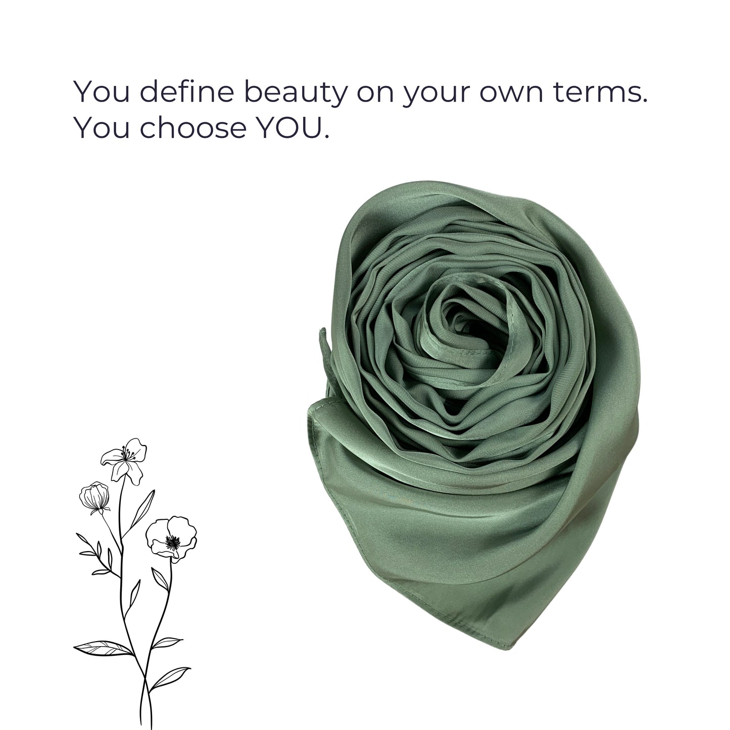 Korean Silk Hijab – Sage Green | Soft, Lightweight, Non-Slip & Premium Quality