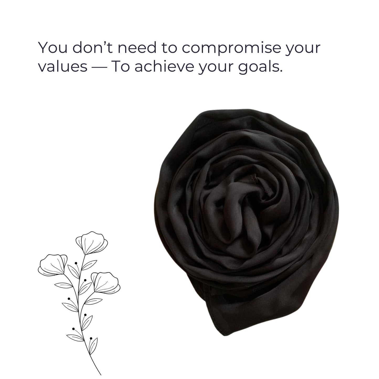 Korean Silk Hijab – Black | Soft, Lightweight, Non-Slip & Premium Quality