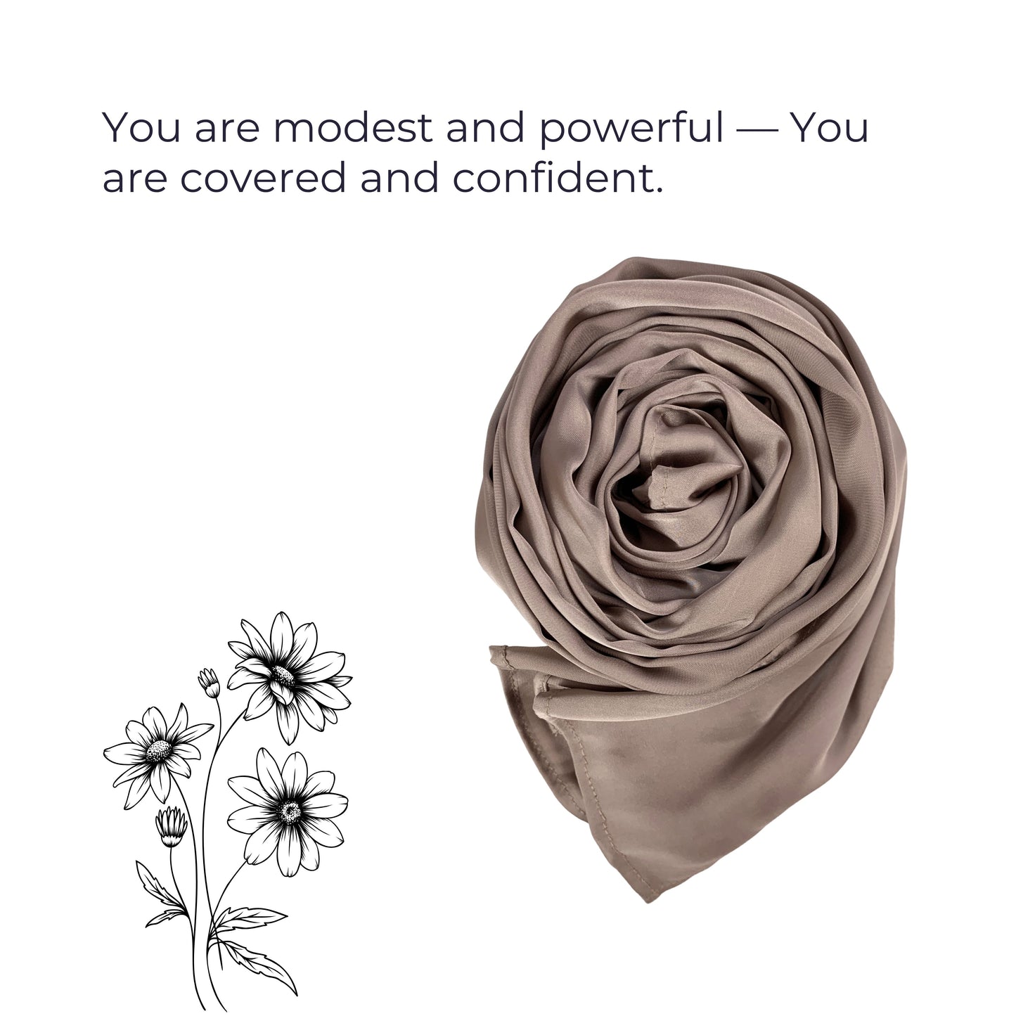Korean Silk Hijab – Muted Brown | Soft, Lightweight, Non-Slip & Premium Quality