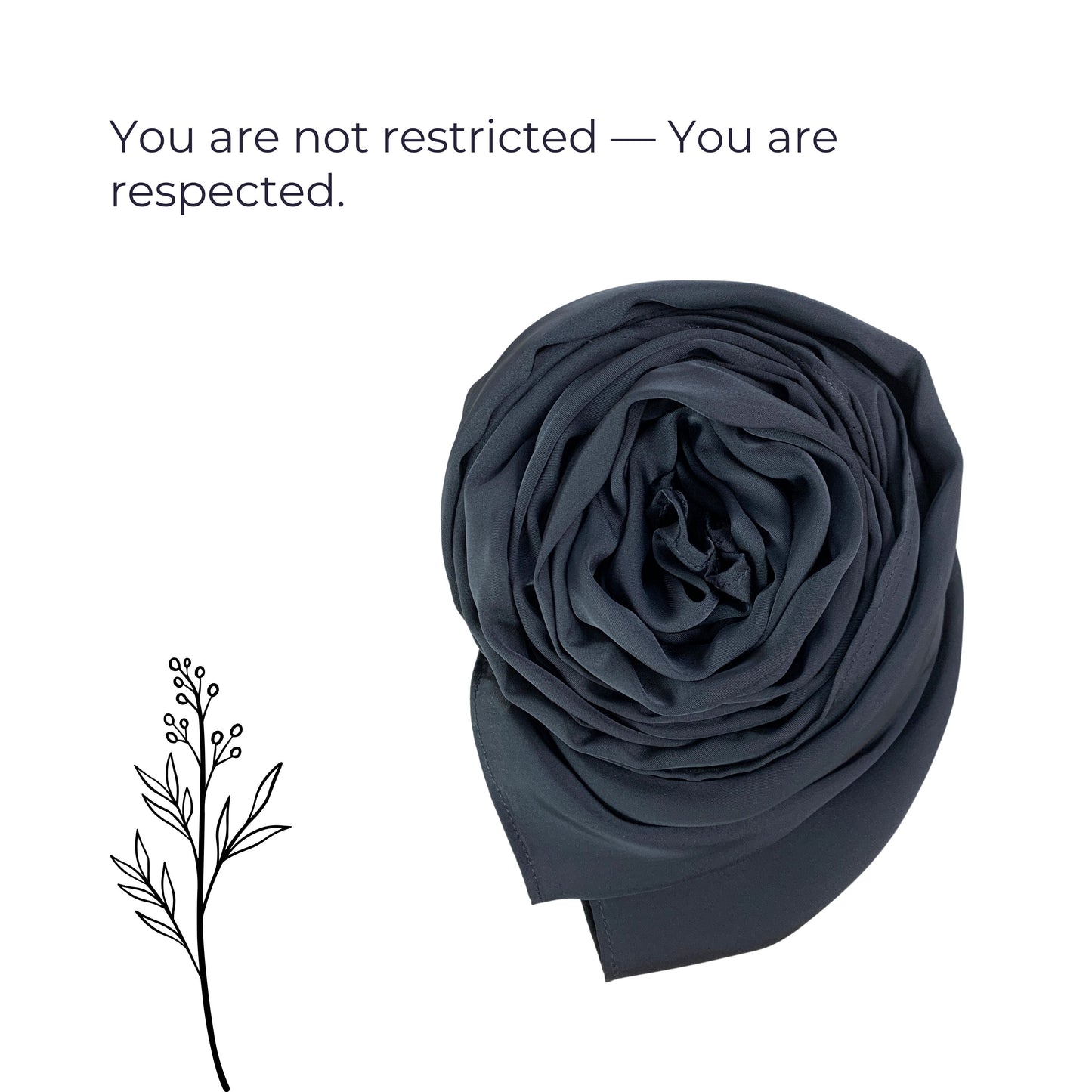 Korean Silk Hijab – Muted Blue Grey | Soft, Lightweight, Non-Slip & Premium Quality