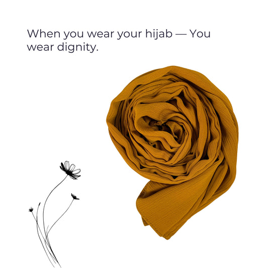 Crinkle Hijab – Ochre | Soft, Lightweight, Non-Slip & Premium Quality