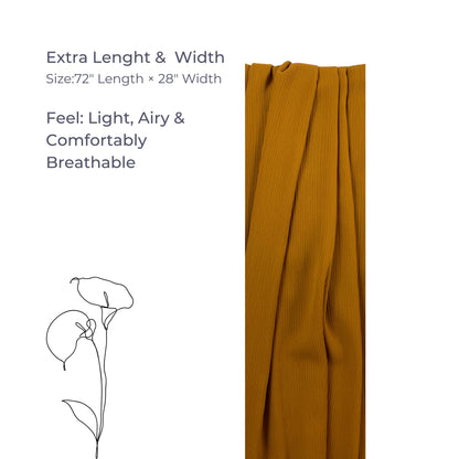 Crinkle Hijab – Ochre | Soft, Lightweight, Non-Slip & Premium Quality