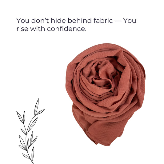 Crinkle Hijab – Dusty Salmon Pink | Soft, Lightweight, Non-Slip & Premium Quality